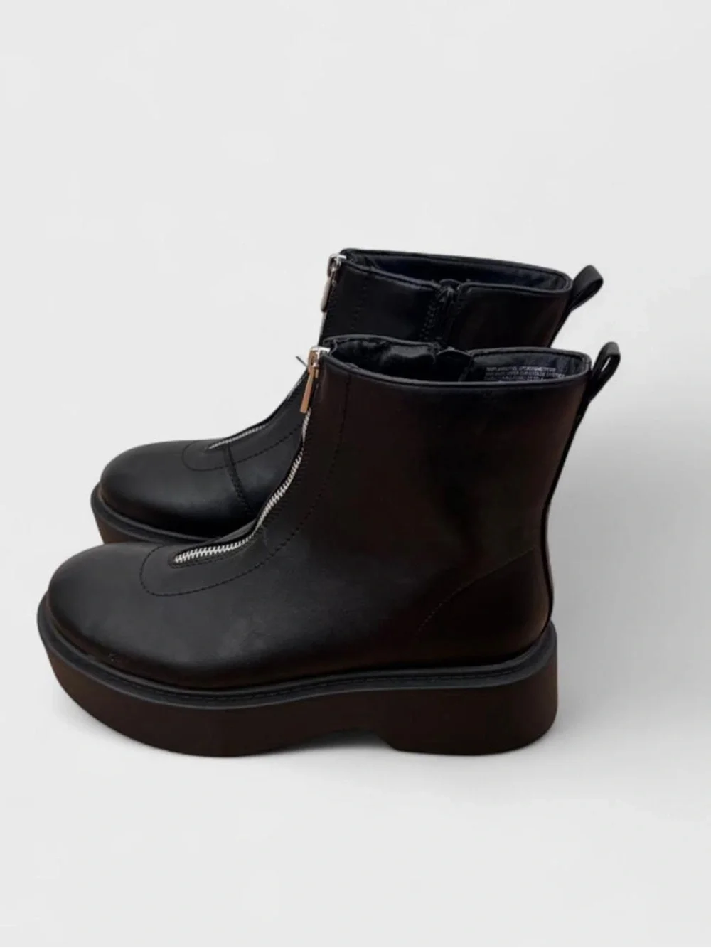 Portland Boot Company Black Zipper Platform Boots